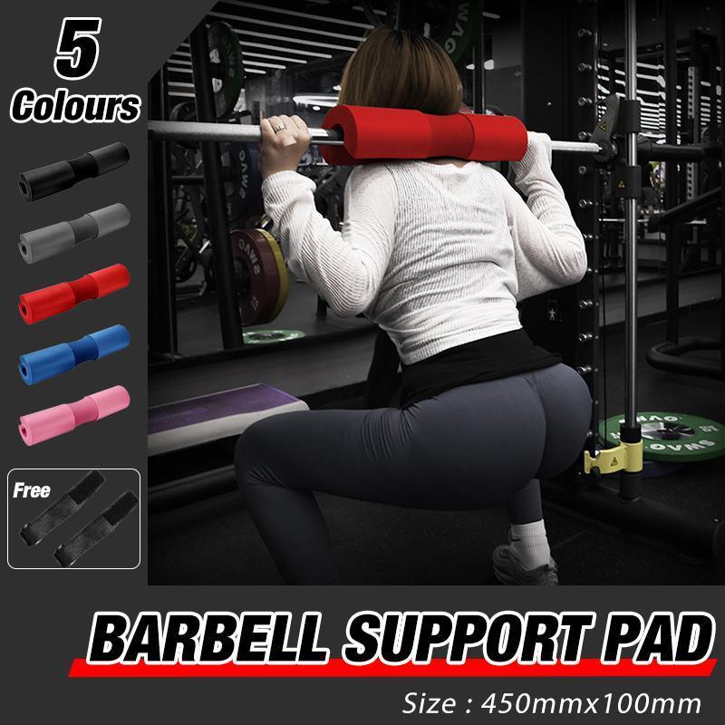 Premium Foam Barbell Squat Pad with High-Grip Surface & Buckle Straps - Grey