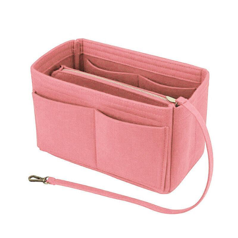 Premium Red Felt Handbag Organiser Insert with Pockets Size L