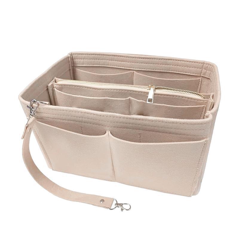 Premium Red Felt Handbag Organiser Insert with Pockets Size XL