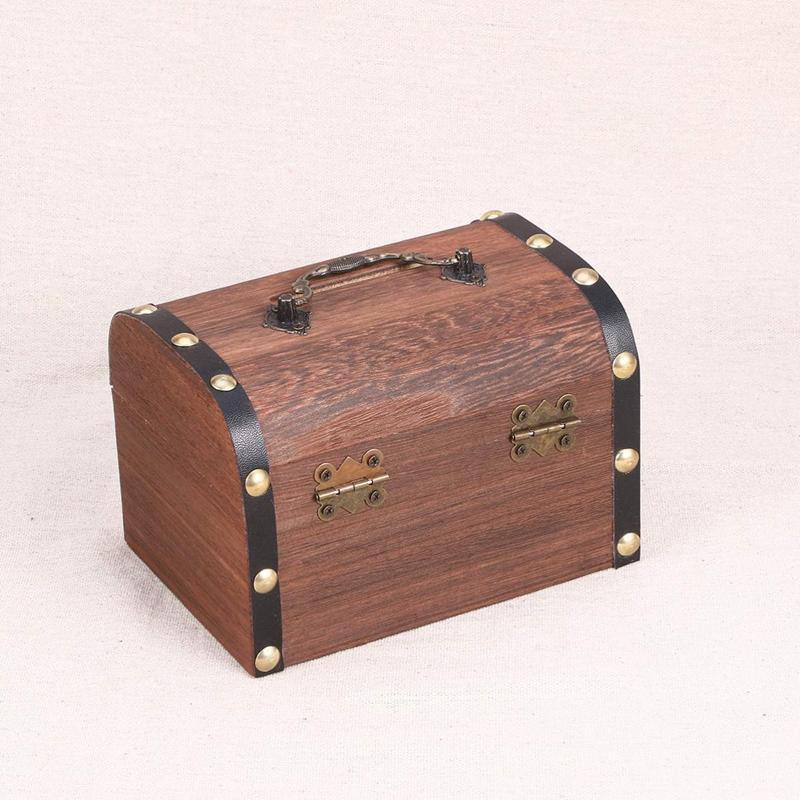 Premium Wooden Treasure Chest Piggy Bank – with Lock & Key