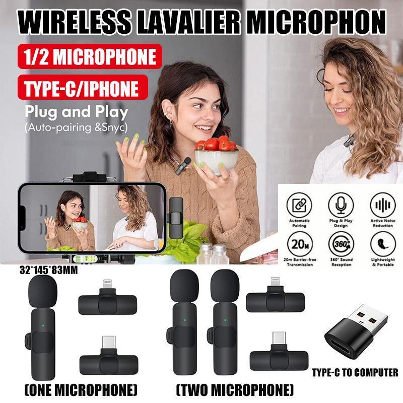Premium Type-C Wireless Lavalier Dual Microphone Set for Vlogging