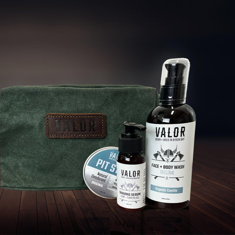 Fresh Man Gift Set - Organic Shaving Serum, Castile Wash, Natural Deodorant, Vegan, 3 Items - SuperSaverAU - view 1