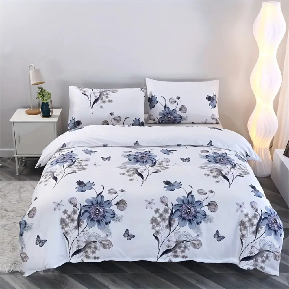 Dreamfields Ever Floral Quilt Cover Set - King Size, 300 Thread Count, Easy Care - SuperSaverAU - view 1
