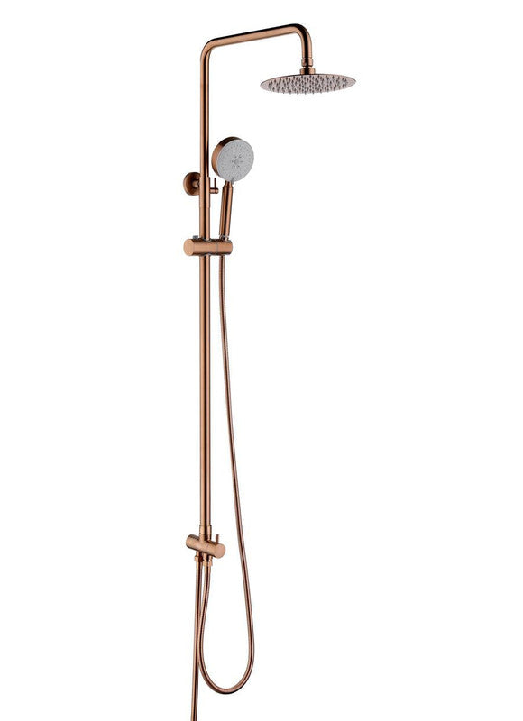 Brushed Rose Gold Copper Shower Set 200mm Stainless Steel with Diverter - SuperSaverAU - view 1