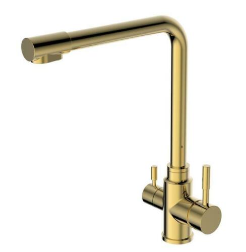Brushed Brass Gold 3 Way Filter Water Kitchen Mixer Tap - Stainless Steel 304, 7 Year Warranty - SuperSaverAU - view 2
