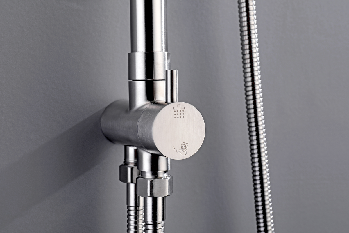 Brushed Nickel Shower Set 200 mm Solid Stainless Steel 304 with Diverter - SuperSaverAU - view 8