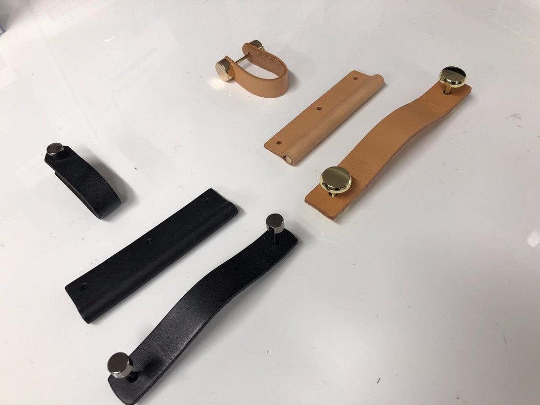 Genuine Leather Cabinet Pulls - Handmade Drawer Handle - SuperSaverAU - view 2