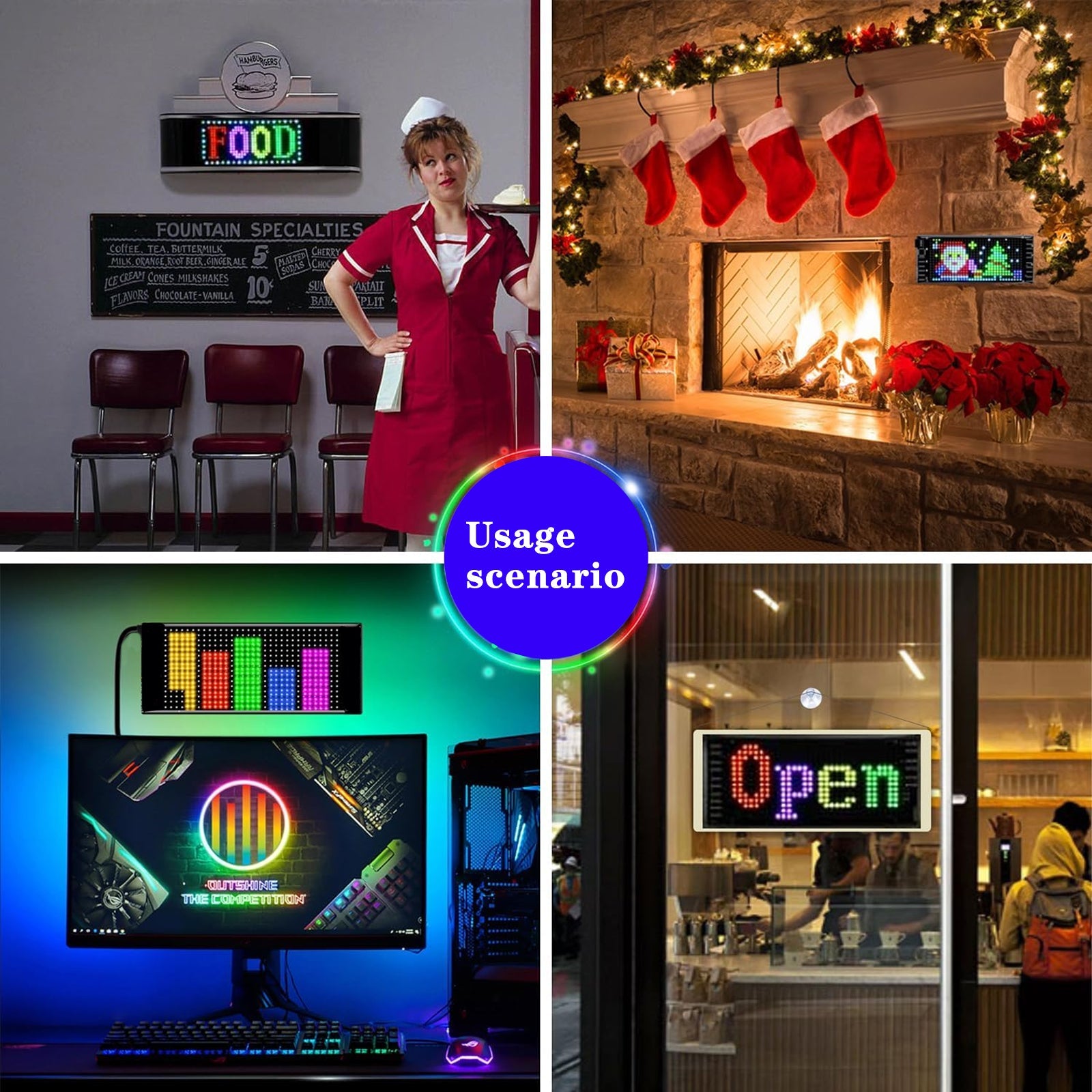 Programmable LED Matrix Panel Flexible Screen IP65 with APP Control 70*173mm - SuperSaverAU - view 3