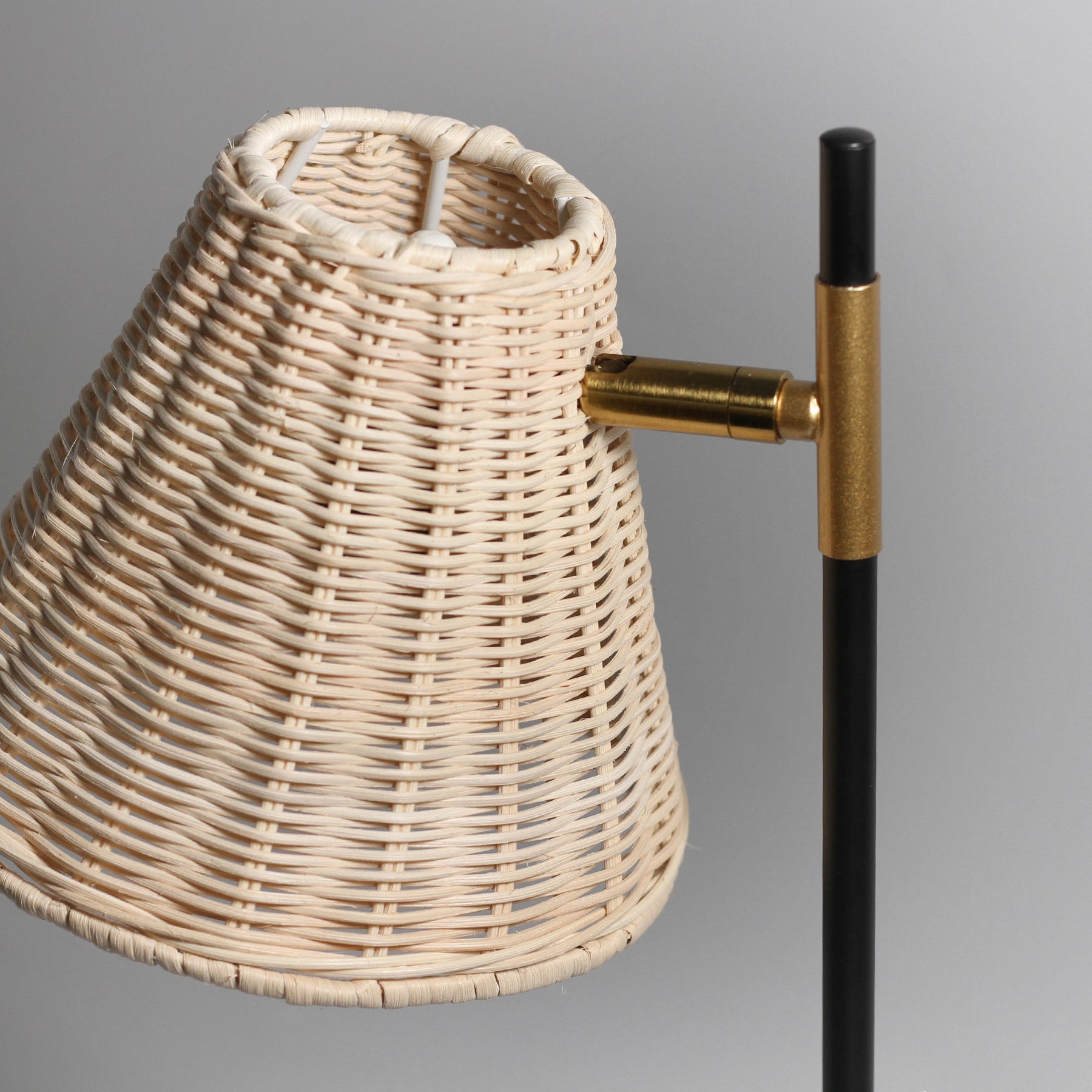Yvette Rattan Floor Lamp, Black Natural Rattan, H1590mm, E27, 60W Max - SuperSaverAU - view 3