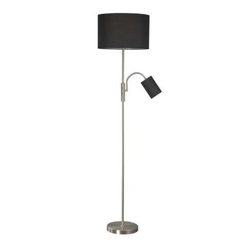 Lexi Lighting Cylinya Mother & Child Floor Lamp with Dual Fabric Shades - Black