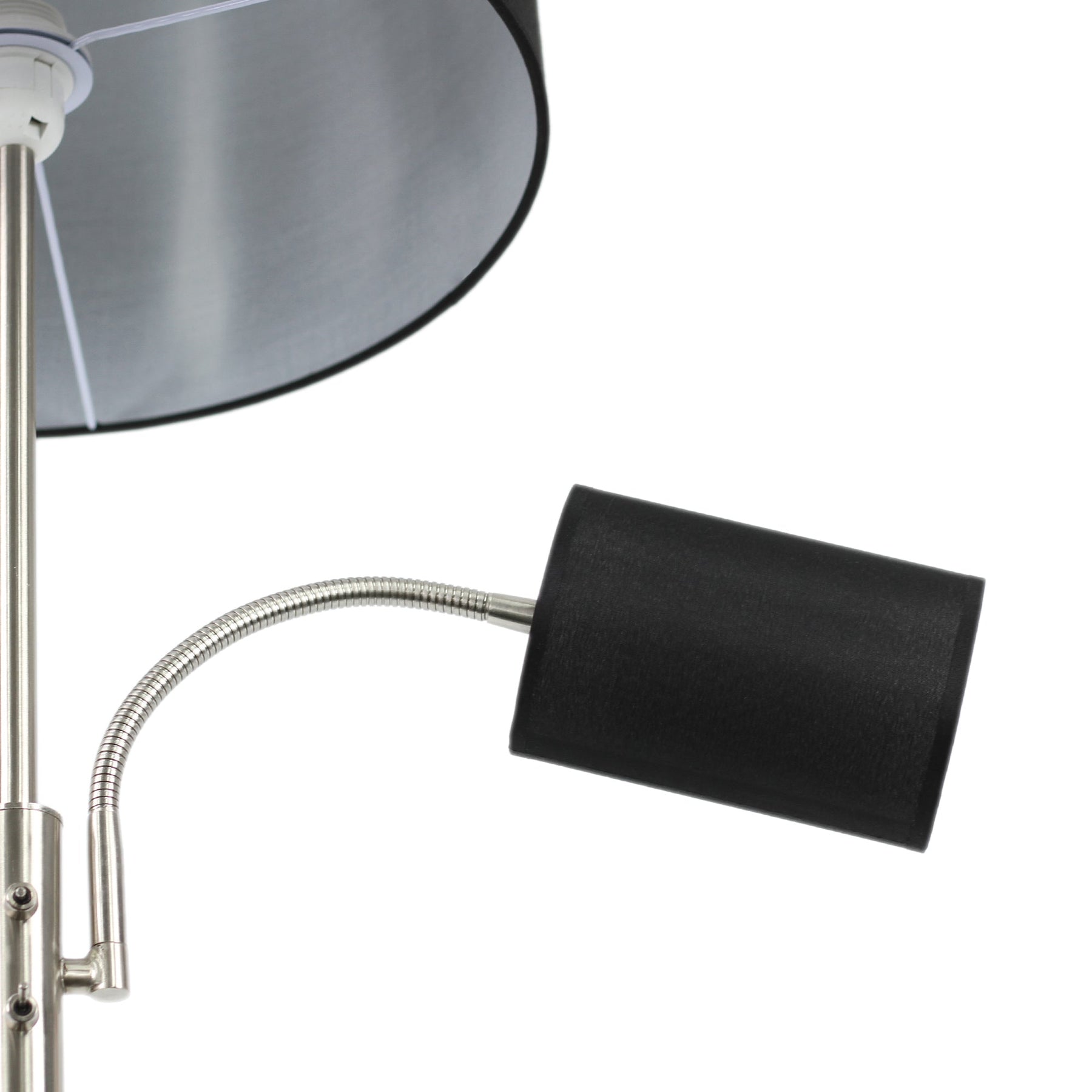 Lexi Lighting Cylinya Mother & Child Floor Lamp with Dual Fabric Shades - Black