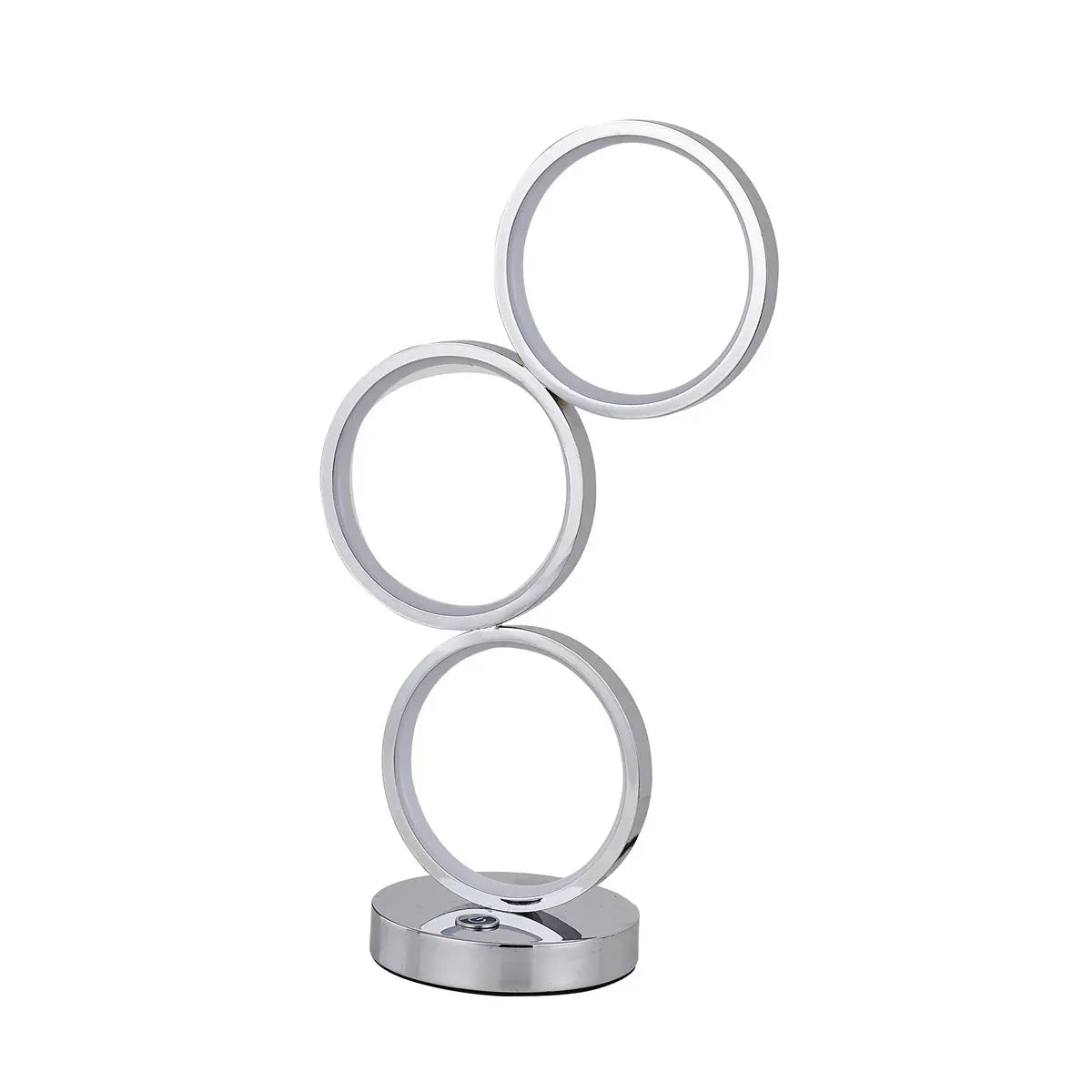 Iva LED Touch Table Lamp – Chrome 44cm, 18W Circular Light Design