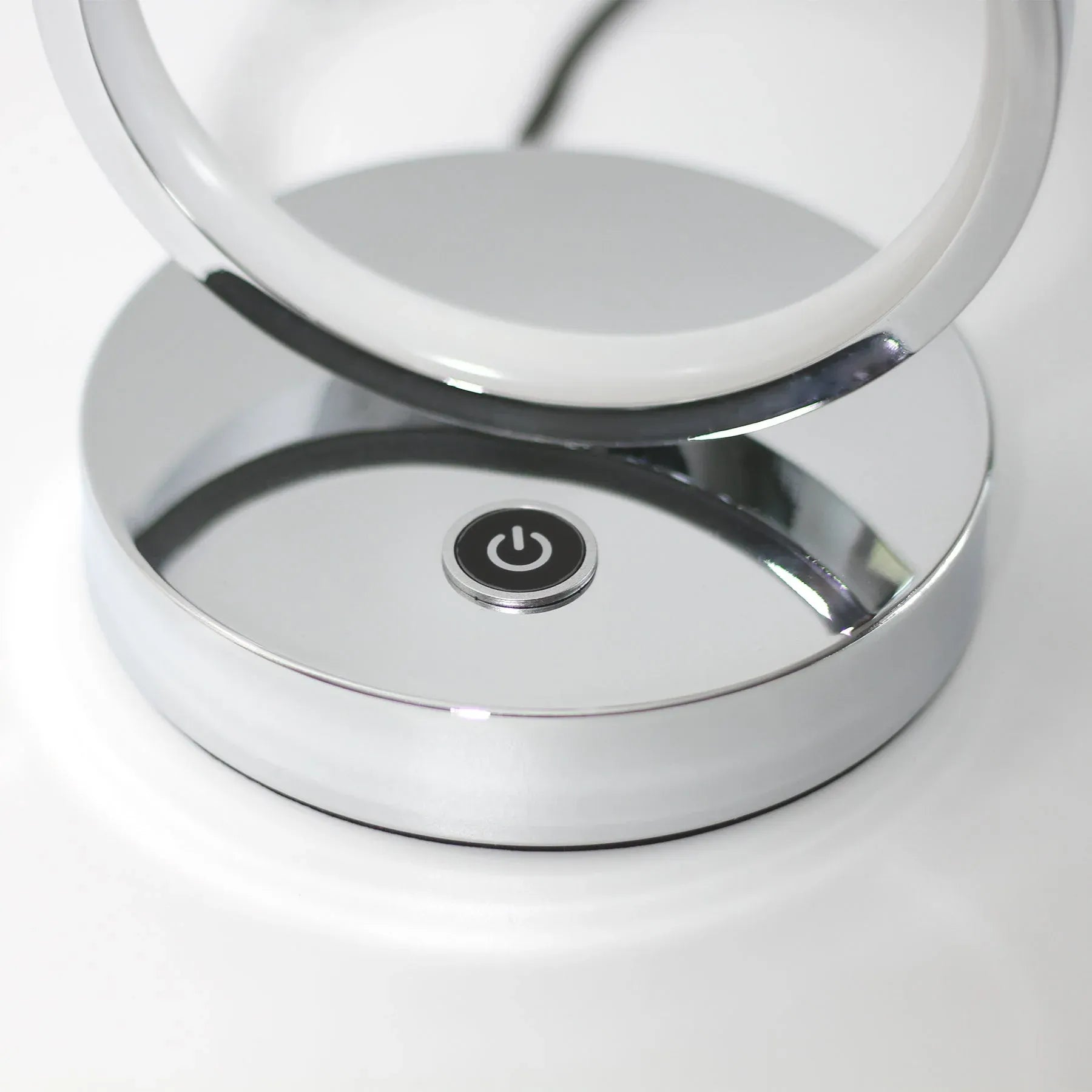 Iva LED Touch Table Lamp – Chrome 44cm, 18W Circular Light Design