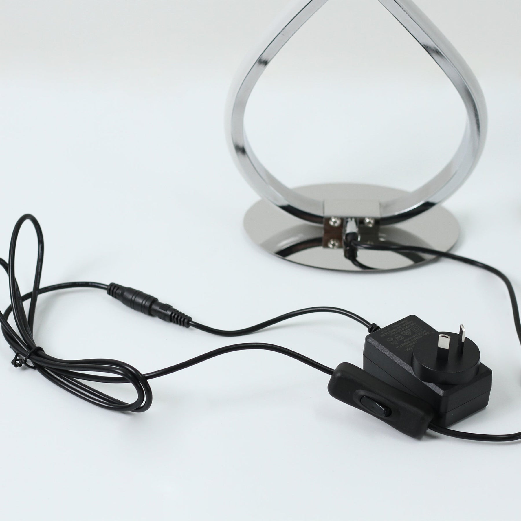 Infinite LED Table Lamp – Chrome Metal Base 36cm, 560lm