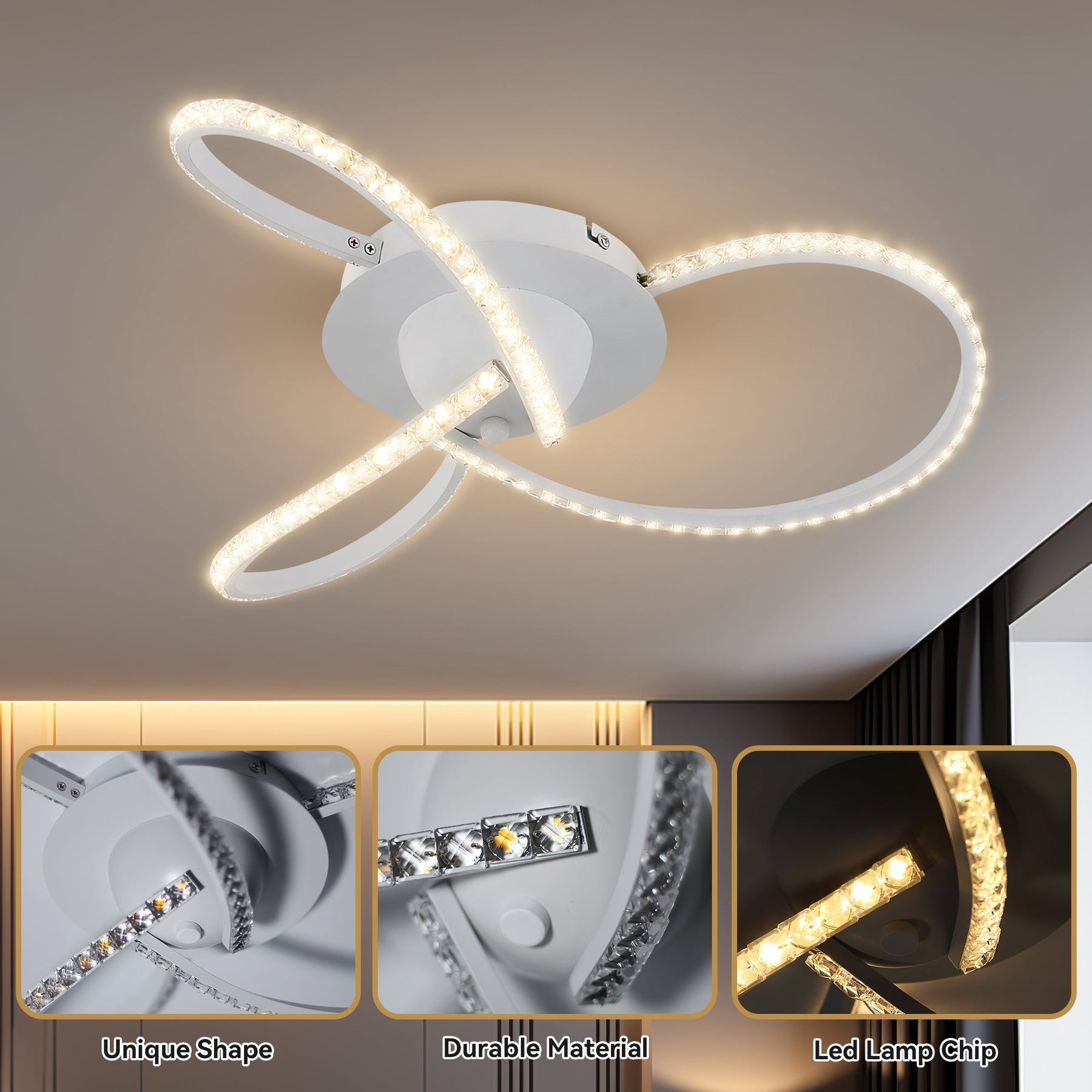 Lexi Lighting Irie Dimmable 3 Light LED Ceiling Light 20W - White