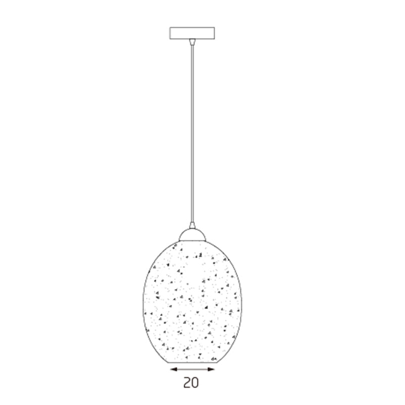 Lexi Lighting Moravian Glass Oval Pendant Light with Speckled Shade - Chrome