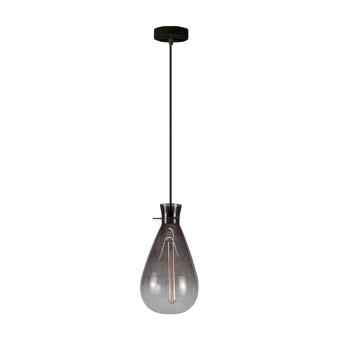 Orson Pendant Light - Grey Glass, E27 Max 60W, 18x18x180cm - SuperSaverAU - view 1