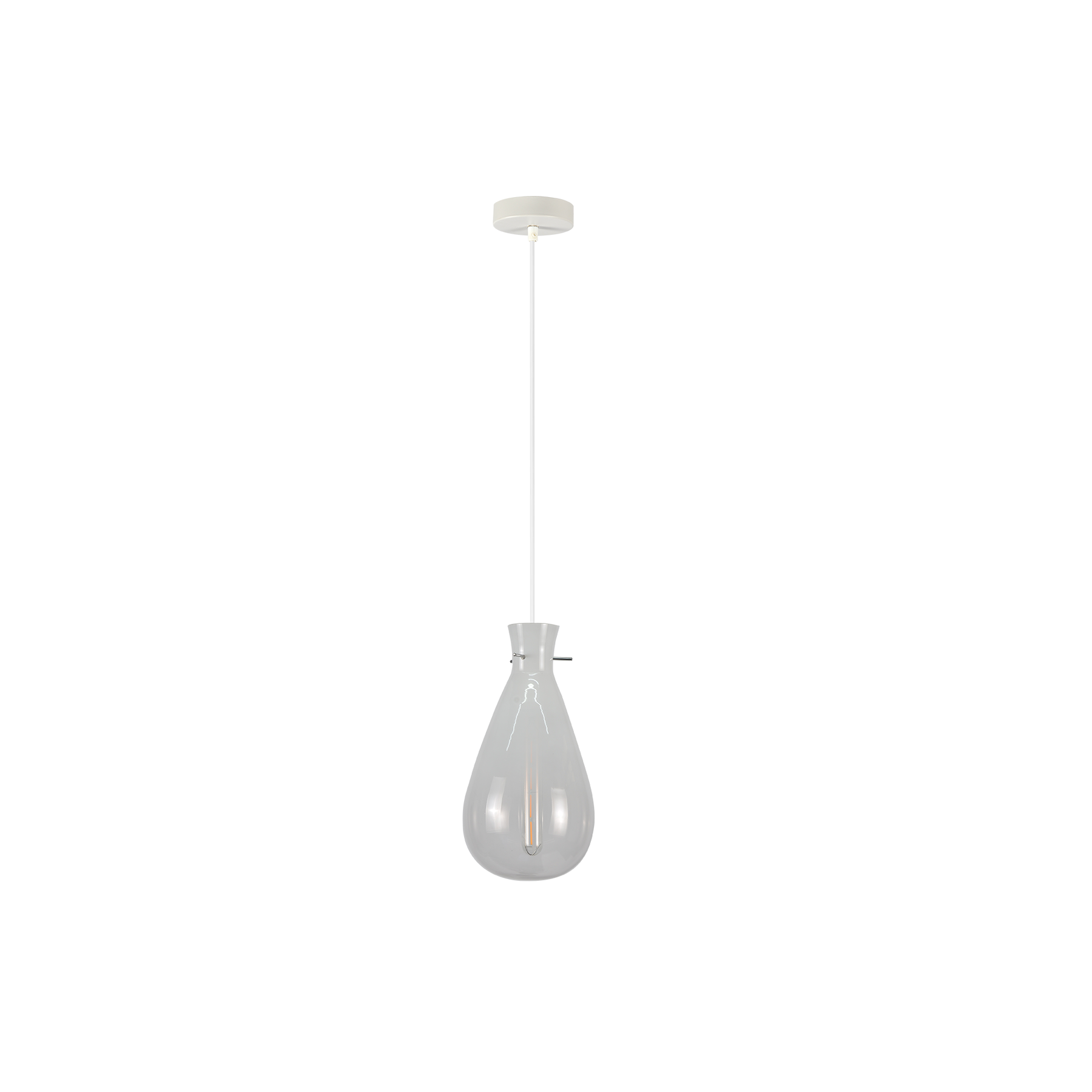Orson Pendant Light - White, Glass, E27 Max 60W, 18x18x180cm - SuperSaverAU - view 1