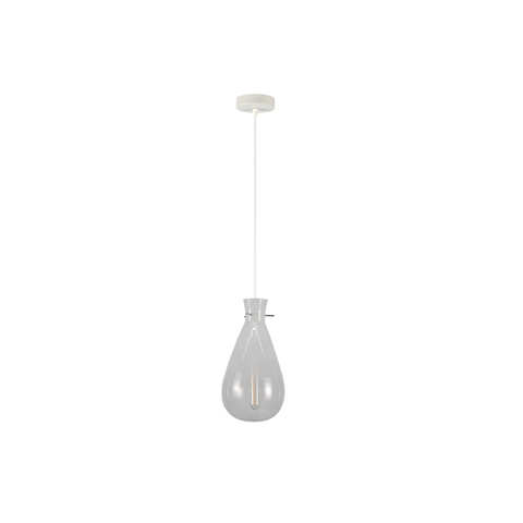 Orson Pendant Light - White, Glass, E27 Max 60W, 18x18x180cm - SuperSaverAU - view 1