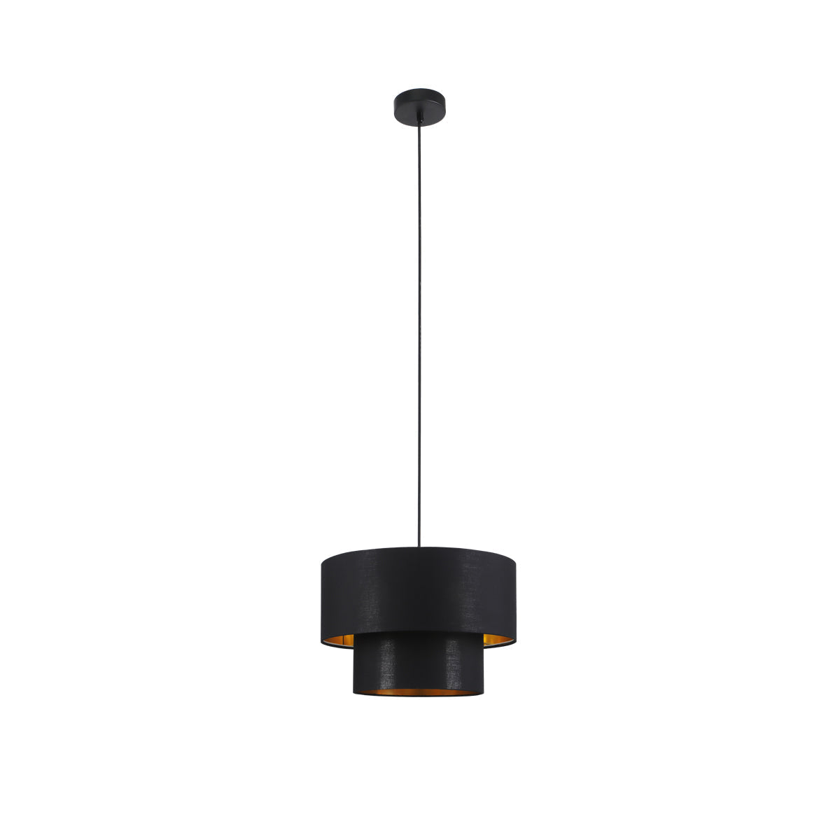 Lexi Lighting Rabiya Fabric Pendant Light with Dual Shade - Black