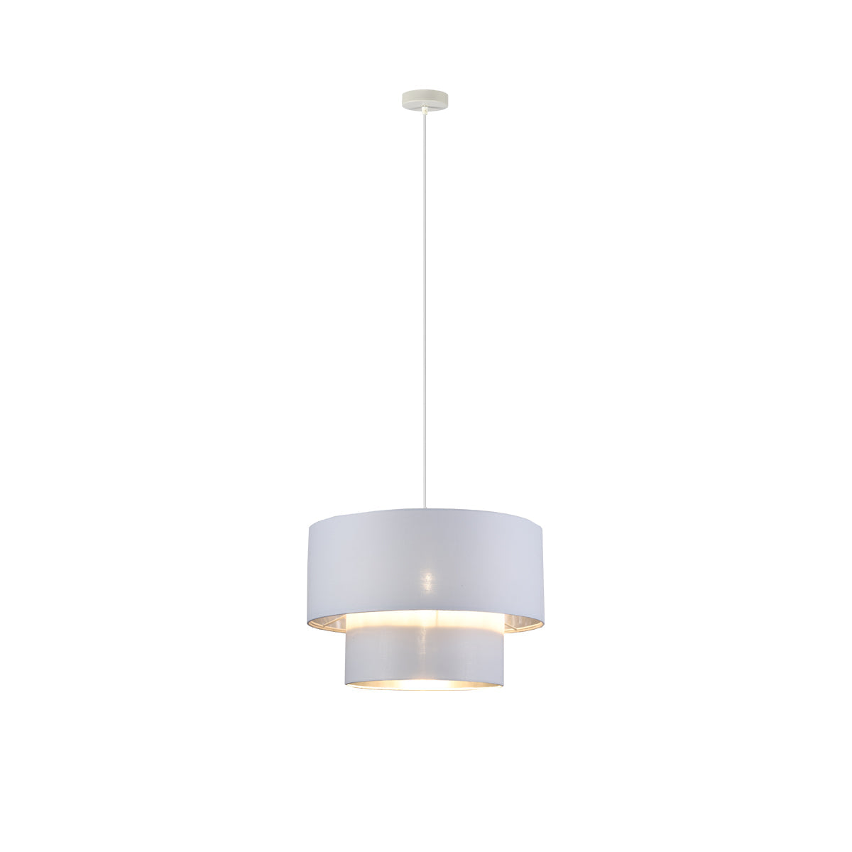Lexi Lighting Rabiya Fabric Pendant Light with Dual Shade - White