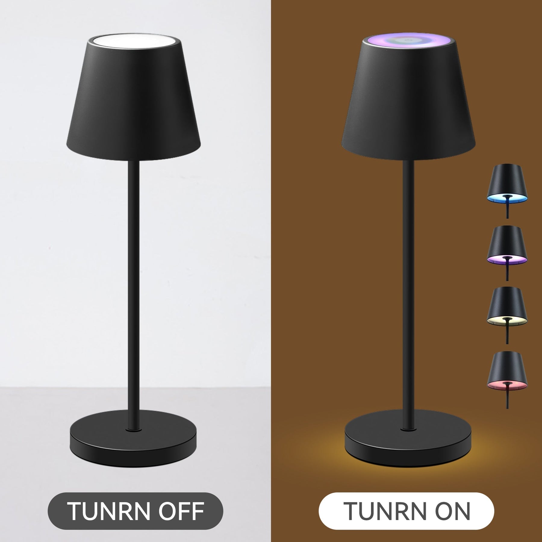 Lexi Lighting Enoki Portable RGB Table Lamp with Touch Dimmer - Black