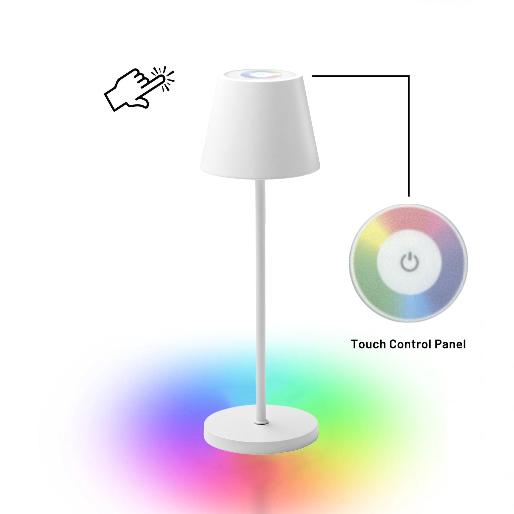Lexi Lighting Enoki Portable RGB Table Lamp with Touch Dimmer - White