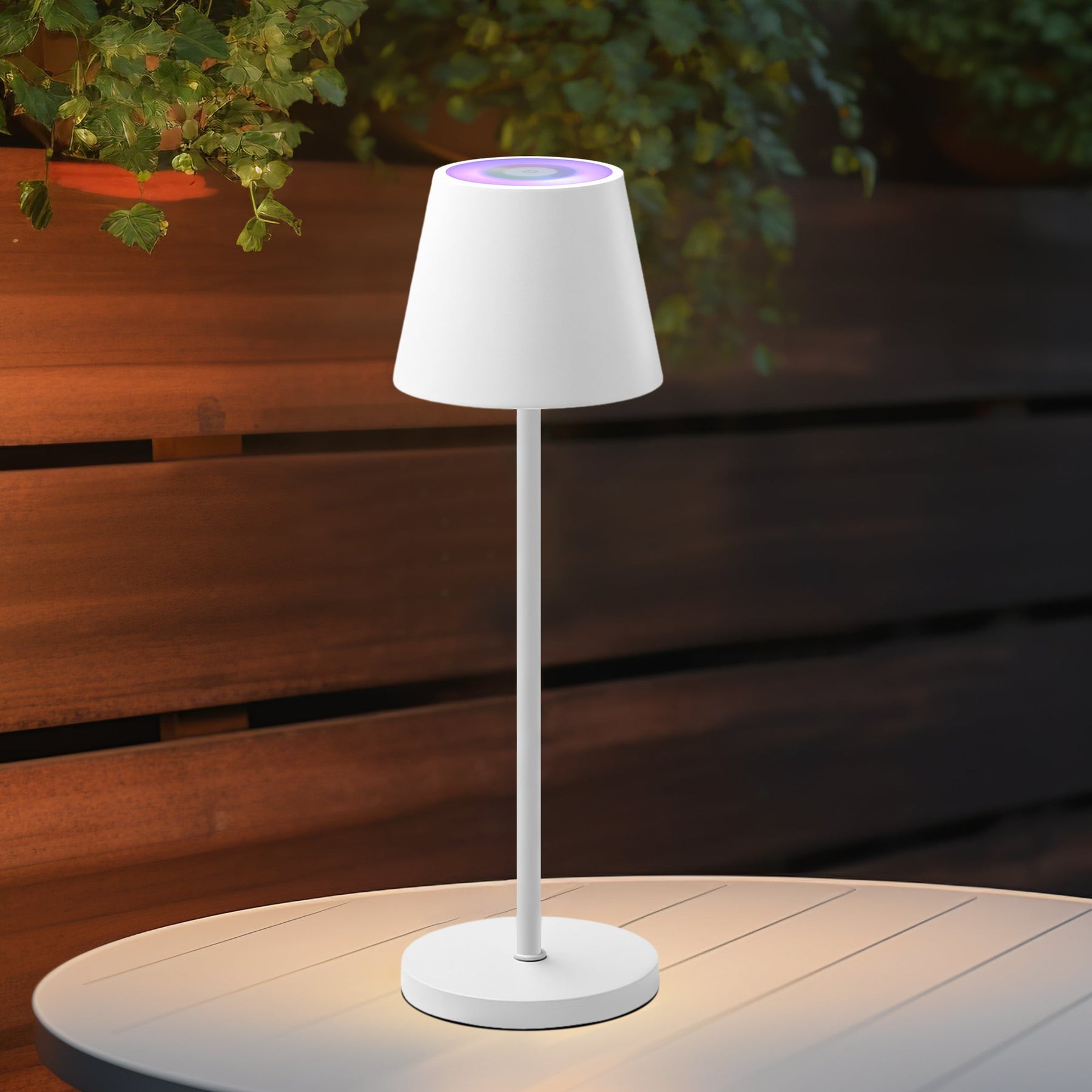 Lexi Lighting Enoki Portable RGB Table Lamp with Touch Dimmer - White
