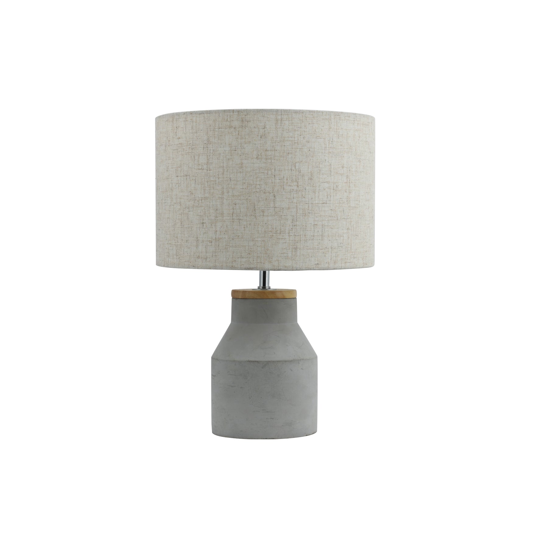 Sophie Table Lamp - Industrial Concrete Base, Drum Shade, 41H x 25W x 25D cm - SuperSaverAU - view 2