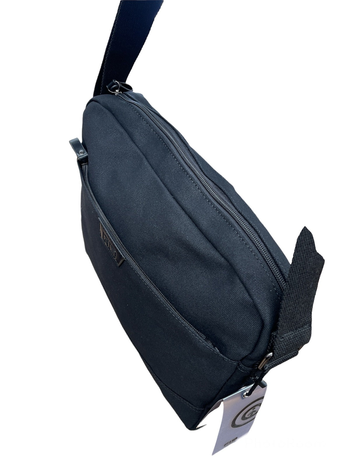 FIB Byron Black Canvas Laptop Messenger Bag 13 Inch
