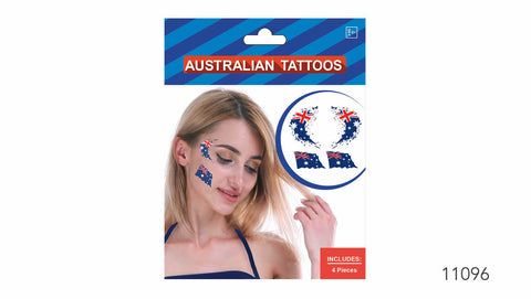 4pcs Australian Flag Face Tattoos Anzac Australia Day Soccer Tennis - SuperSaverAU - view 1