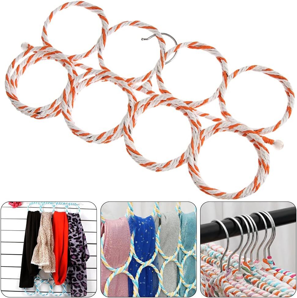 Premium 24 Hole Scarf Hanger Organisers with Swivel Hook - 2 Pack