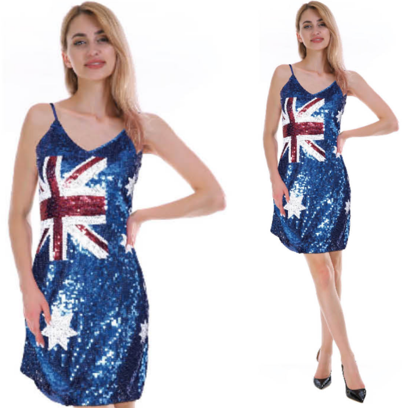Premium Womens Australia Flag Sequin Dress - One Size