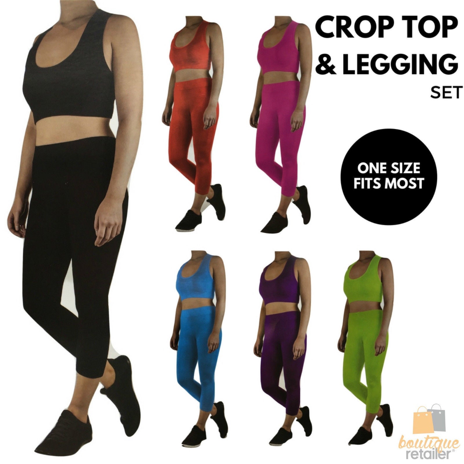 Premium Women's Red Crop Top and Legging Set Sport Party Outfit