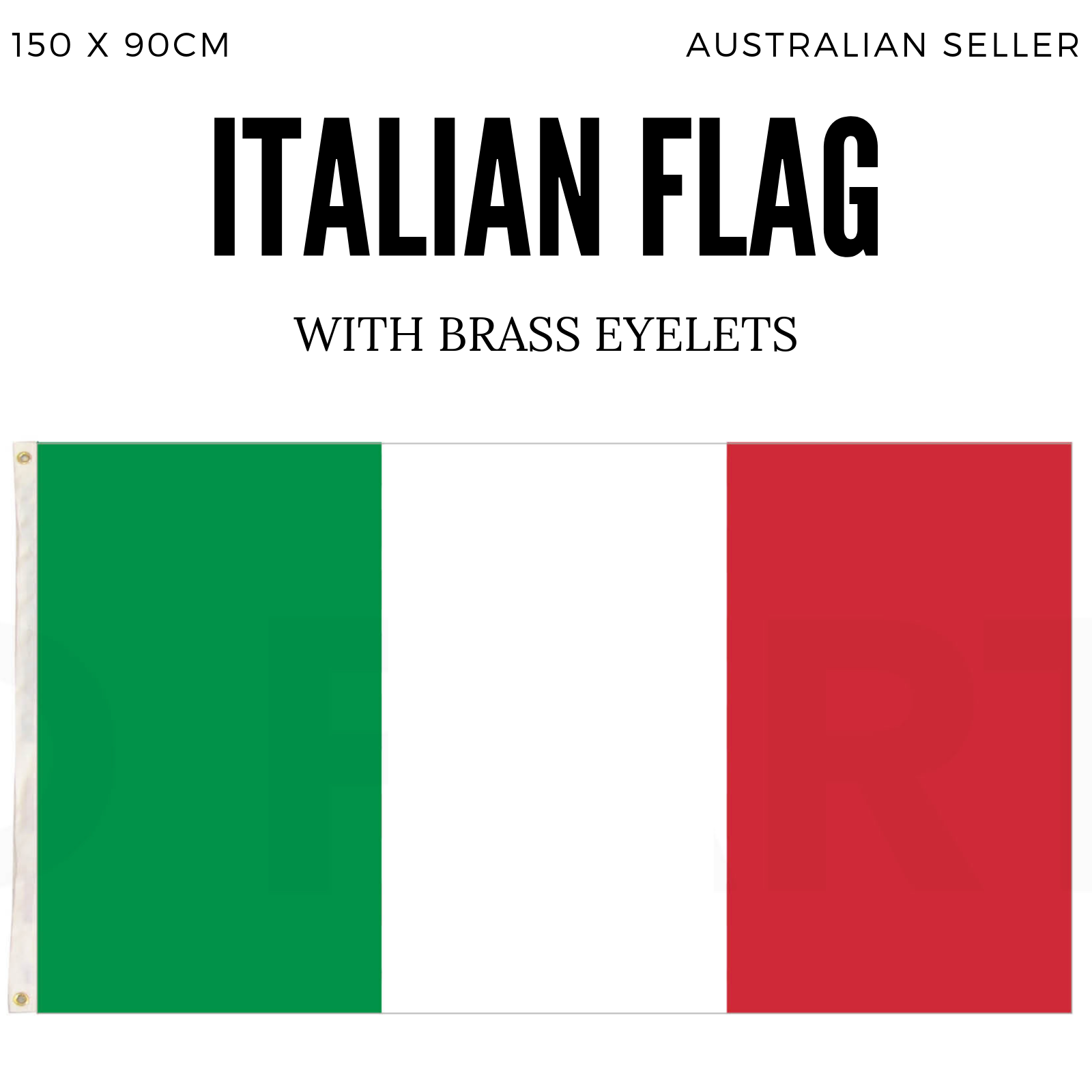 Italy Flag Heavy Duty Outdoor 150cm x 90cm with Brass Eyelets - SuperSaverAU - view 2