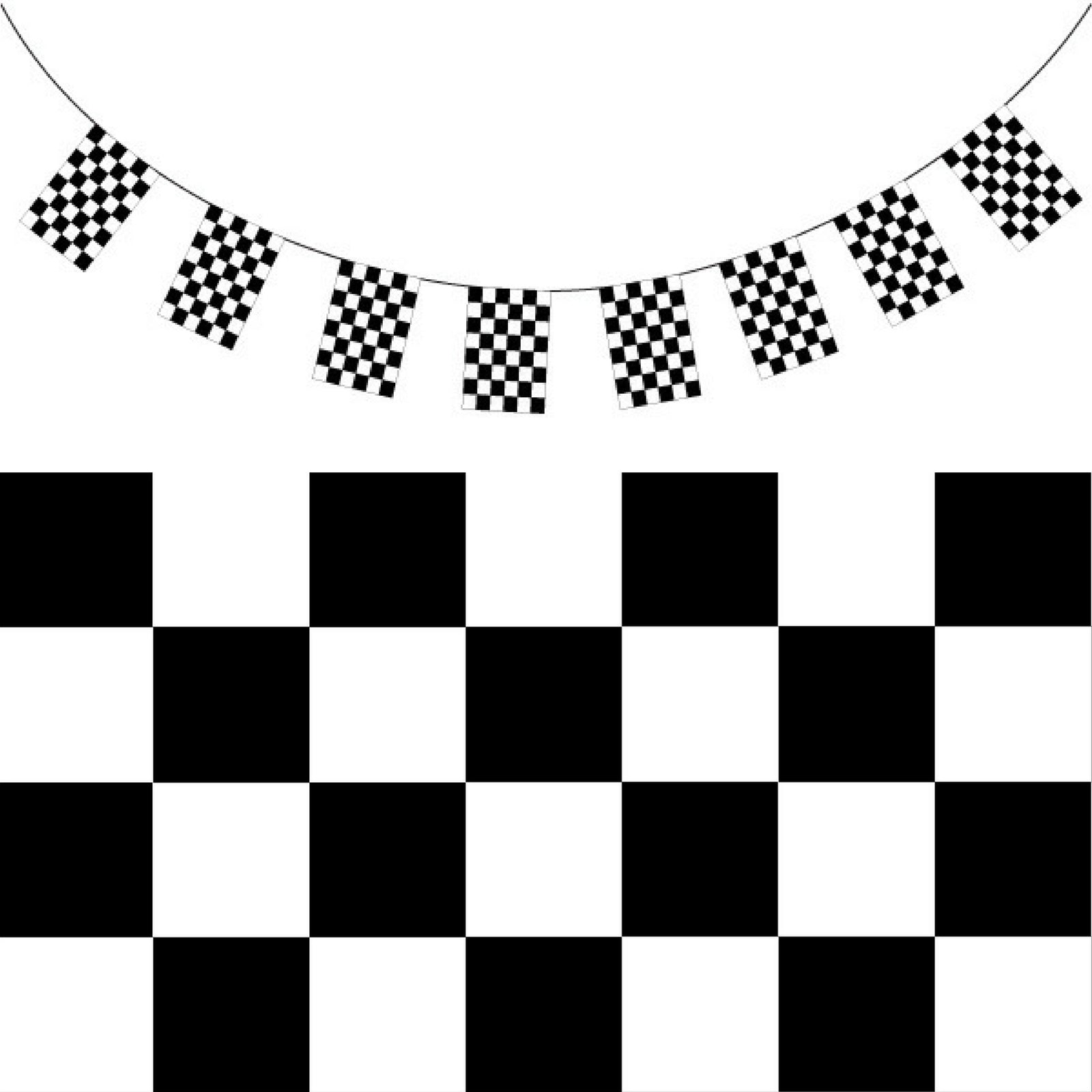Premium Checkered Race Car Bunting Flag Banner - 10.8m
