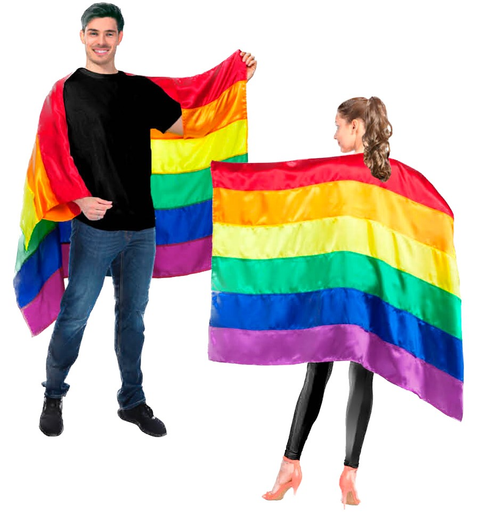 Premium Rainbow Flag Cape with Thumb Loops - 150 x 90cm