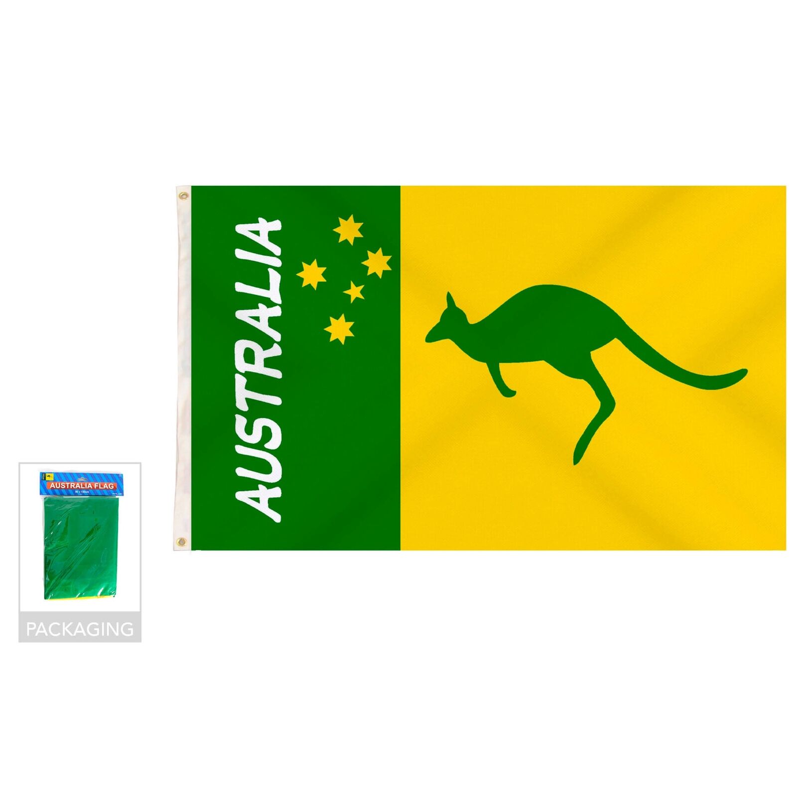 Australian Green and Yellow Flag – 90x150cm, 12x Durable Flags for Events - SuperSaverAU - view 3