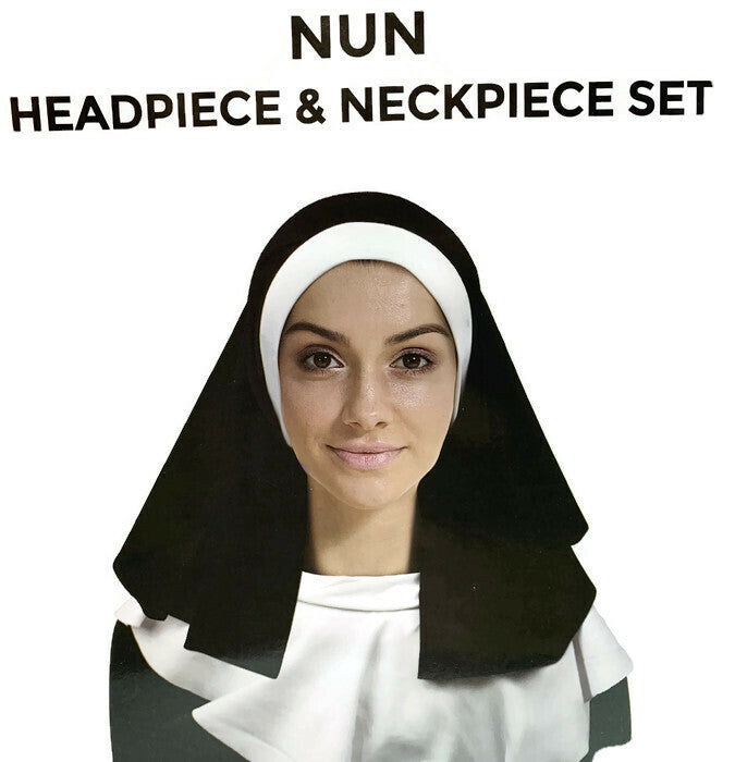 NUN Headpiece & Neckpiece Set Kit Collar Saints Sinners Church Sister Party - SuperSaverAU - view 2