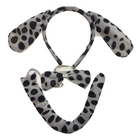 3pcs DOG EAR HEADBAND w Bow Tail Animal Costume Halloween Party Hair Dalmatian - SuperSaverAU - view 1