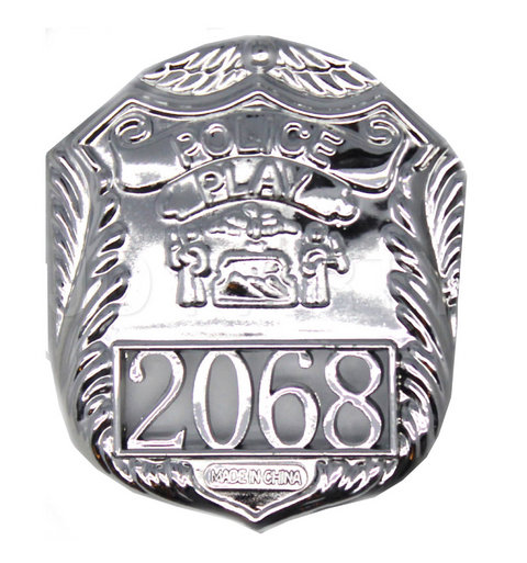POLICE BADGE Costume Accessory Plastic Silver Fancy Dress Party Officer Cop - SuperSaverAU - view 1