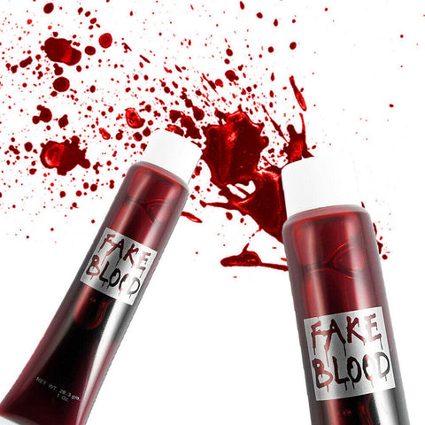 FAKE BLOOD Zombie Halloween Fancy Dress Red Make Up Gel Cream Vampire Horror - SuperSaverAU - view 1