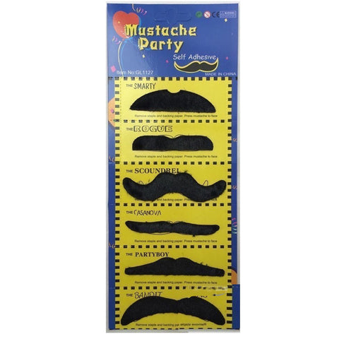 PARTY MOUSTACHE 70s Fake Mustache Costume Fancy Dress Props Halloween Adhesive - SuperSaverAU - view 1