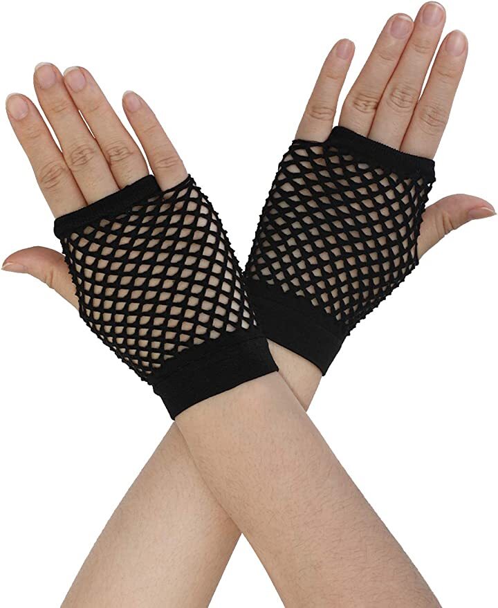 Premium Fingerless Fishnet Gloves - Black, 1 Pair