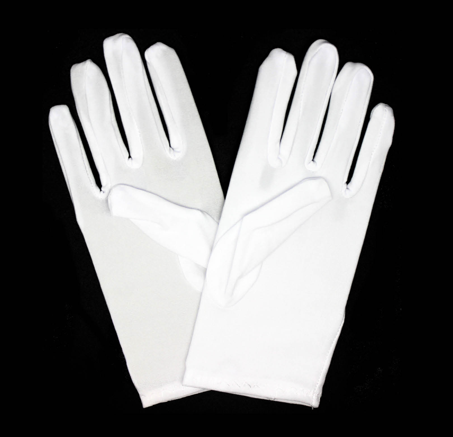 Ladies SHORT GLOVES Costume Party Wedding Bridal Fancy Dress Prom Stretchy - White - One Size - SuperSaverAU - view 3