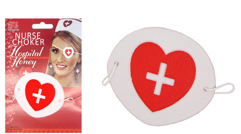 NURSE EYEPATCH Fancy Dress Hospital Heart Costume Ladies Doctor Party - SuperSaverAU - view 1