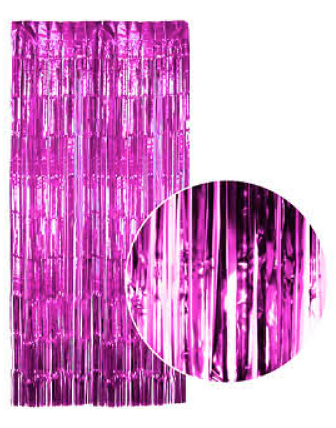 Premium Hot Pink Tinsel Curtain Backdrop - 200 x 100cm