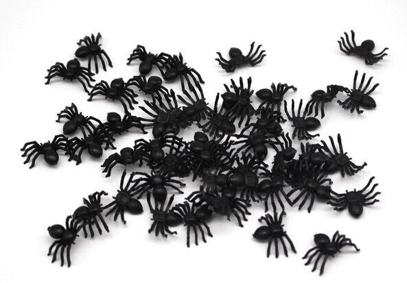 Premium Mini Fake Spiders for Halloween Pranks - 2 x 1cm