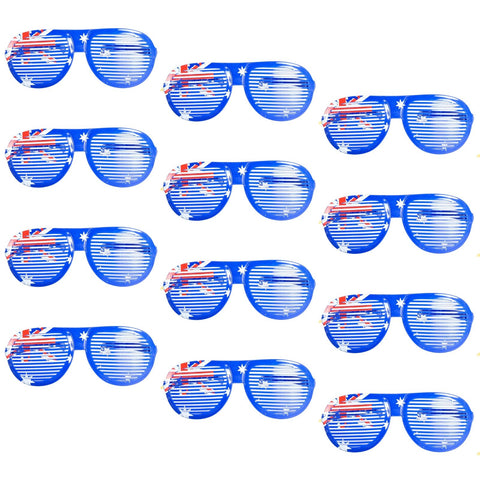 Premium Australian Flag Jumbo Party Glasses - 12 Pack, 26cm