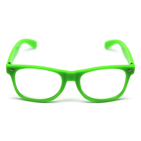 Green Party Glasses w/ Clear Lenses – Fun 80s Australia Day Costume Glasses - SuperSaverAU - view 1